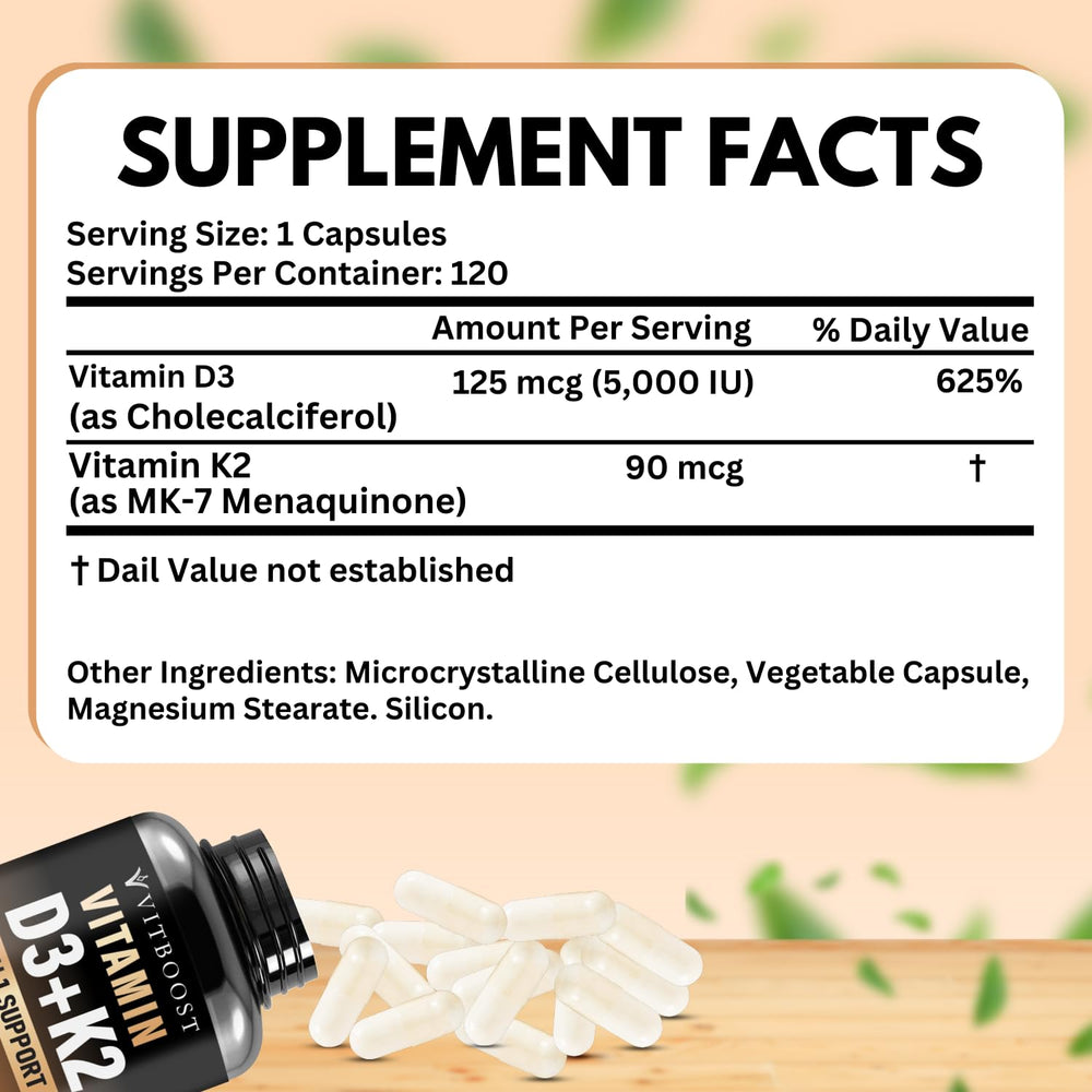 Non-GMO and gluten-free ingredients for VITBOOST D3 K2