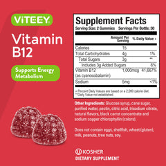 Non-GMO, peanut and tree-nut free vitamin B12 gummies