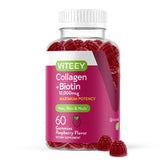 Viteey Collagen Gummies with Biotin Raspberry flavor hero image