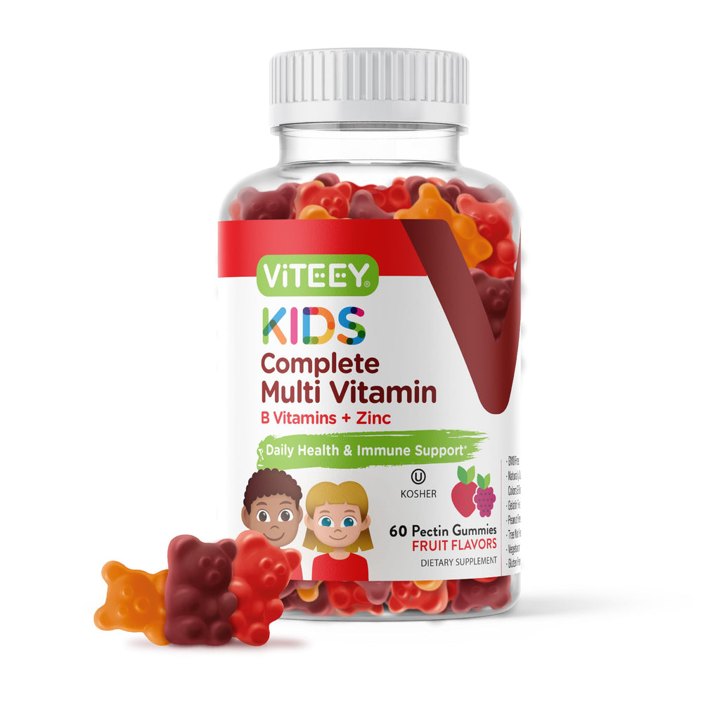 Front view of Viteey Kids Multivitamin Gummies bottle