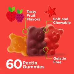Key nutrients included in the gummies (A, C, D3, E, B vitamins, micronutrients)