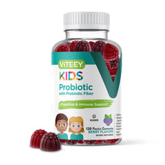Viteey Kids Probiotic Gummies Berry flavor bottle close-up