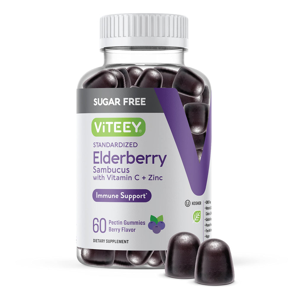 VITEEY Sambucus Elderberry Gummies bottle and label