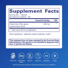 Vitex chasteberry extract 225 mg per serving label close-up