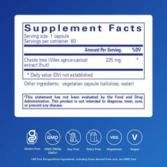 Vitex extract 225 mg per serving label