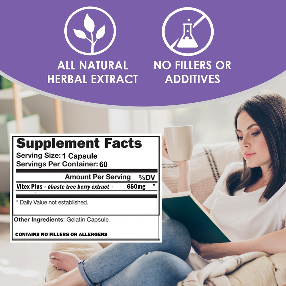 Illustration of Vitex chasteberry ingredients and science
