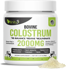 VITINITY Grass Fed Bovine Colostrum Powder packaging front