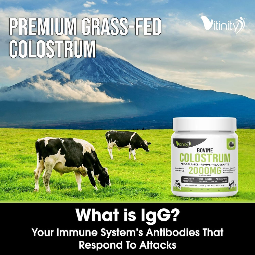 Jar of VITINITY Grass Fed Colostrum Powder (90g)