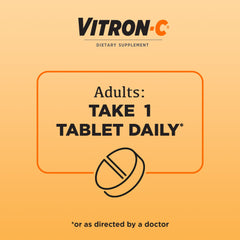 Bottle showing 60 Vitron-C tablets per bottle