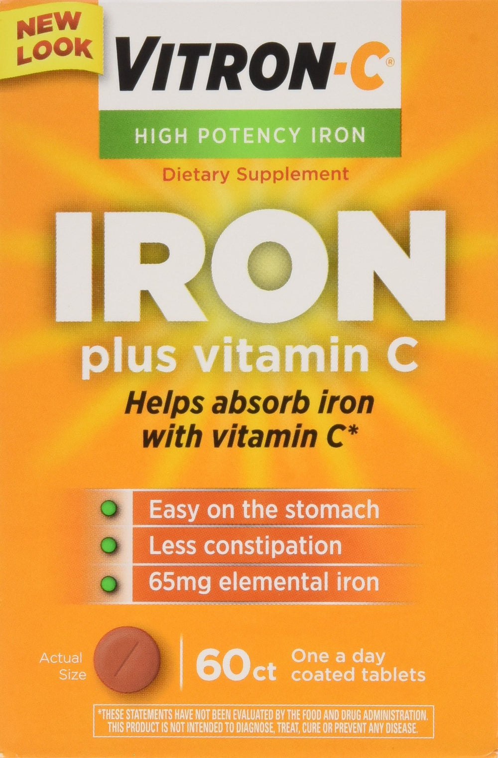 VITRON-C Iron + Vitamin C Tablets bottle front