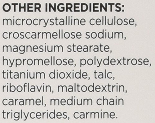 Nutritional facts label on VITRON-C packaging
