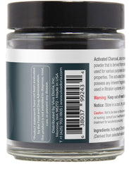 Food grade, vegan and gluten-free activated charcoal powder packaging and usage