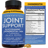Viva Naturals Glucosamine Chondroitin MSM bottle label – 90 capsules