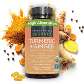 Capsules of Viva Naturals turmeric-ginger with 150 mg turmeric standardized to 95% curcuminoids
