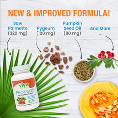 Pumpkin seed oil and saw palmetto capsules on white background
