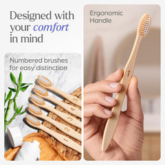 Natural bamboo handle close-up