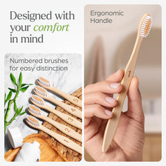 Natural bamboo brush handle with wood grain