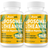 Vivaravida L-Theanine 800mg bottle with GABA and Magnesium Glycinate softgels