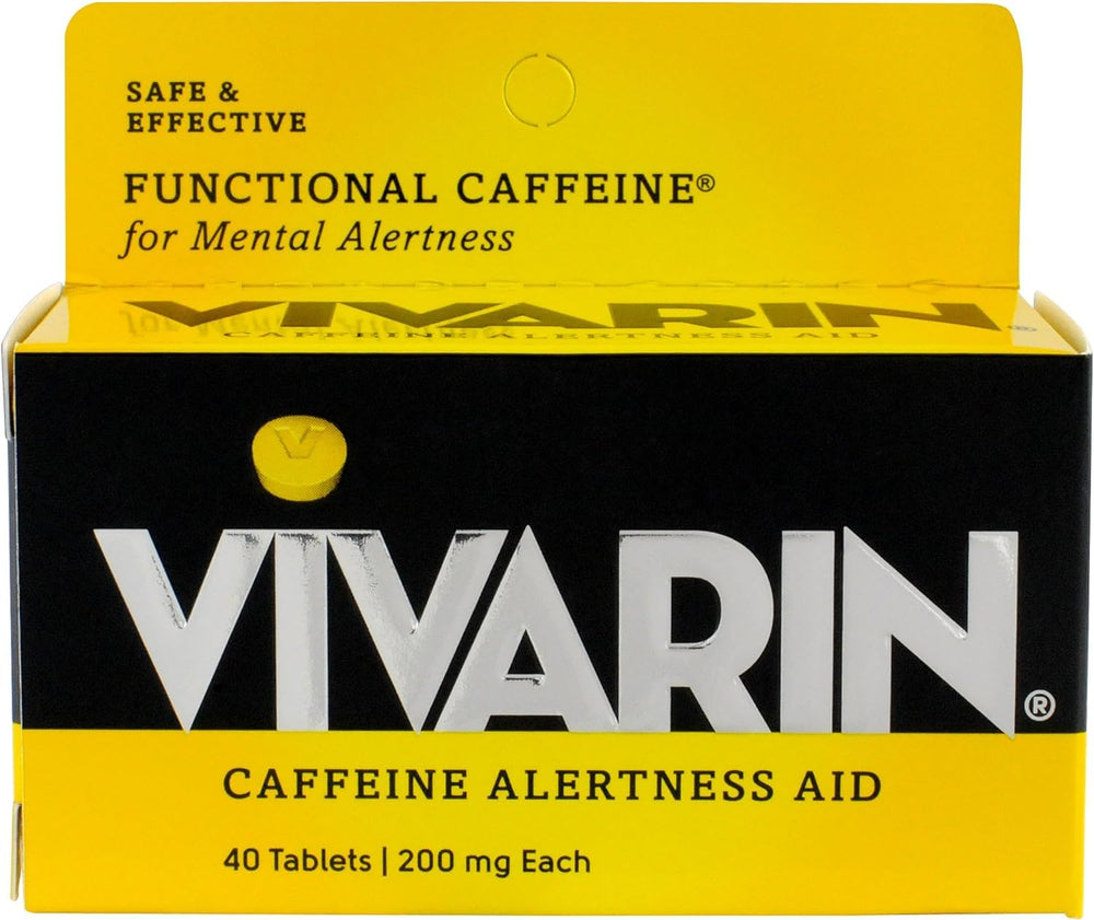 Vivarin Brand Alertness Aid bottle and packaging close-up