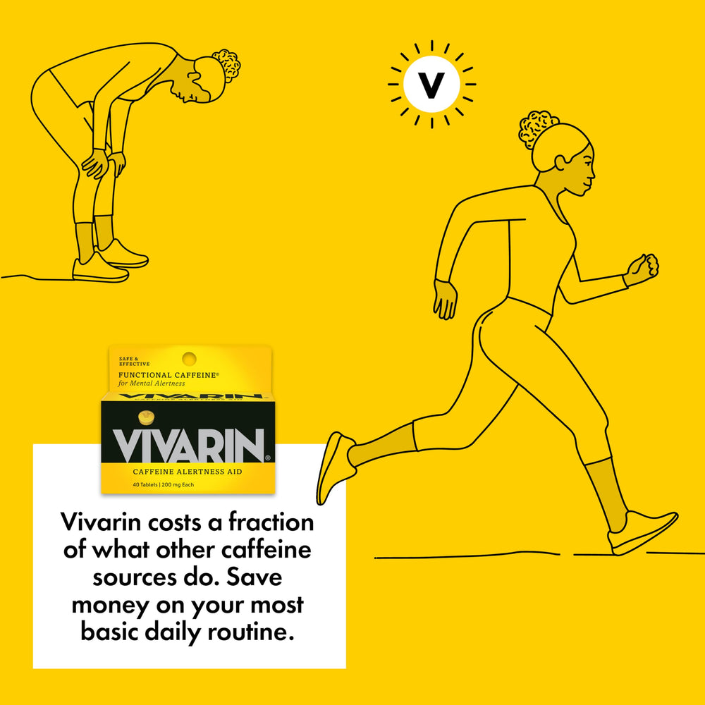 Energy boost from Vivarin caffeine pills