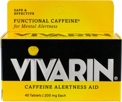 Vivarin packfront shows six boxes for convenient alertness