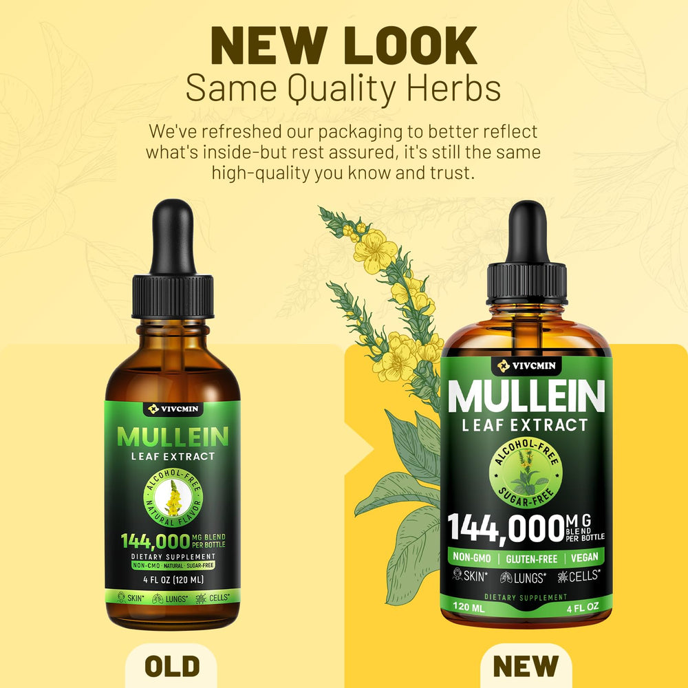 4 oz bottle of vivcmin Mullein Drops on white background