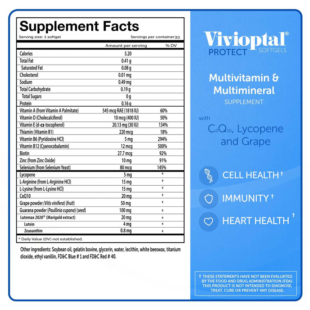 Energy, antioxidant and health benefits of Vivioptal for Men