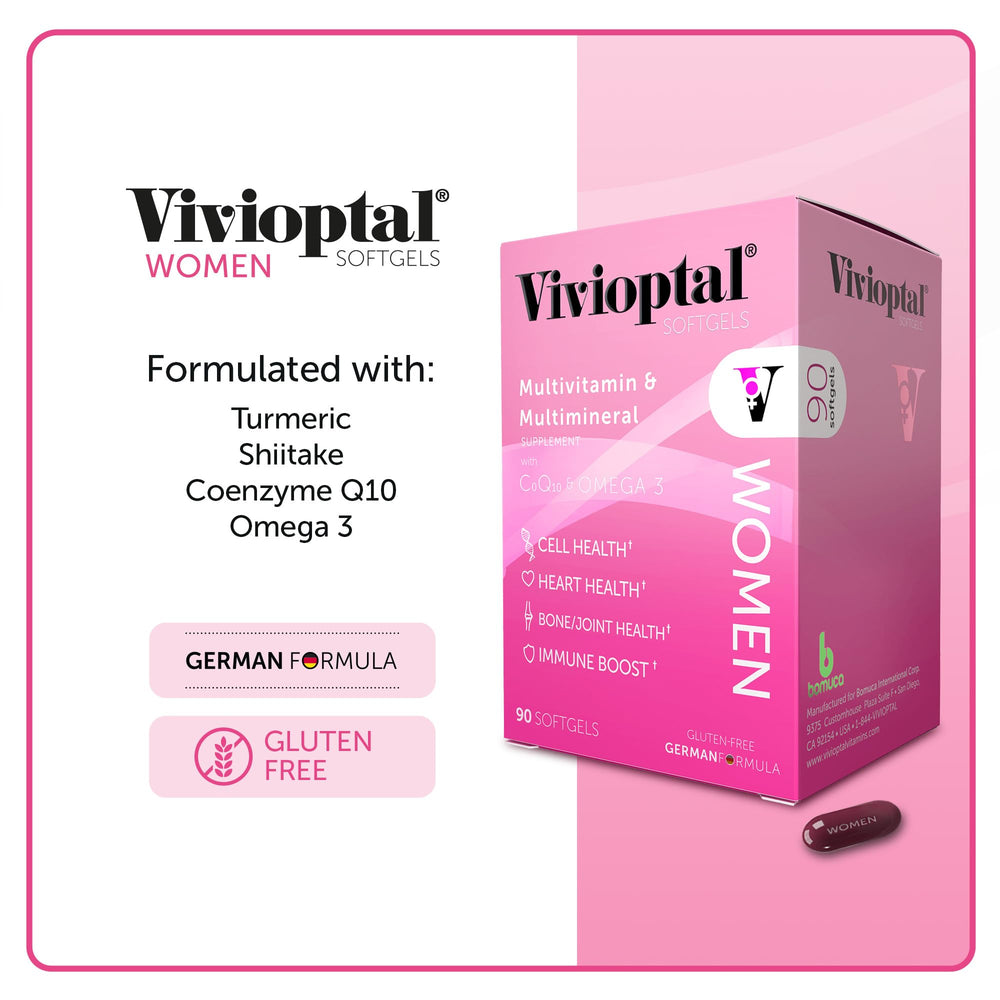 Turmeric and Shiitake mushrooms in Vivioptal Women 90 Softgels