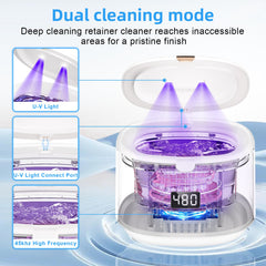 Cleaner showing 5 customizable cleaning modes and timer