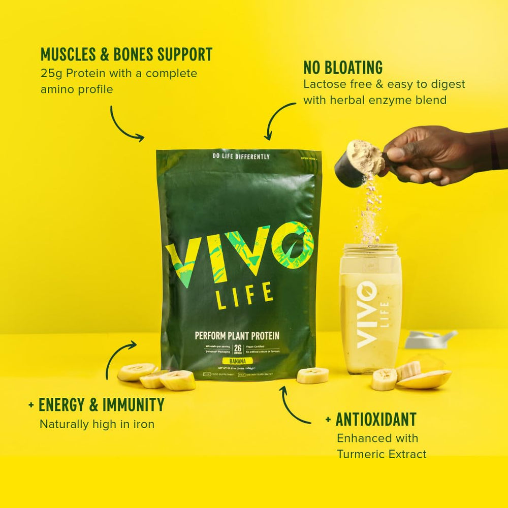Scoop of Vivo Life Perform Plant Protein Powder vanilla