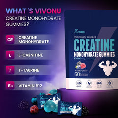 Serving view showing 60 VivoNu Creatine Gummies