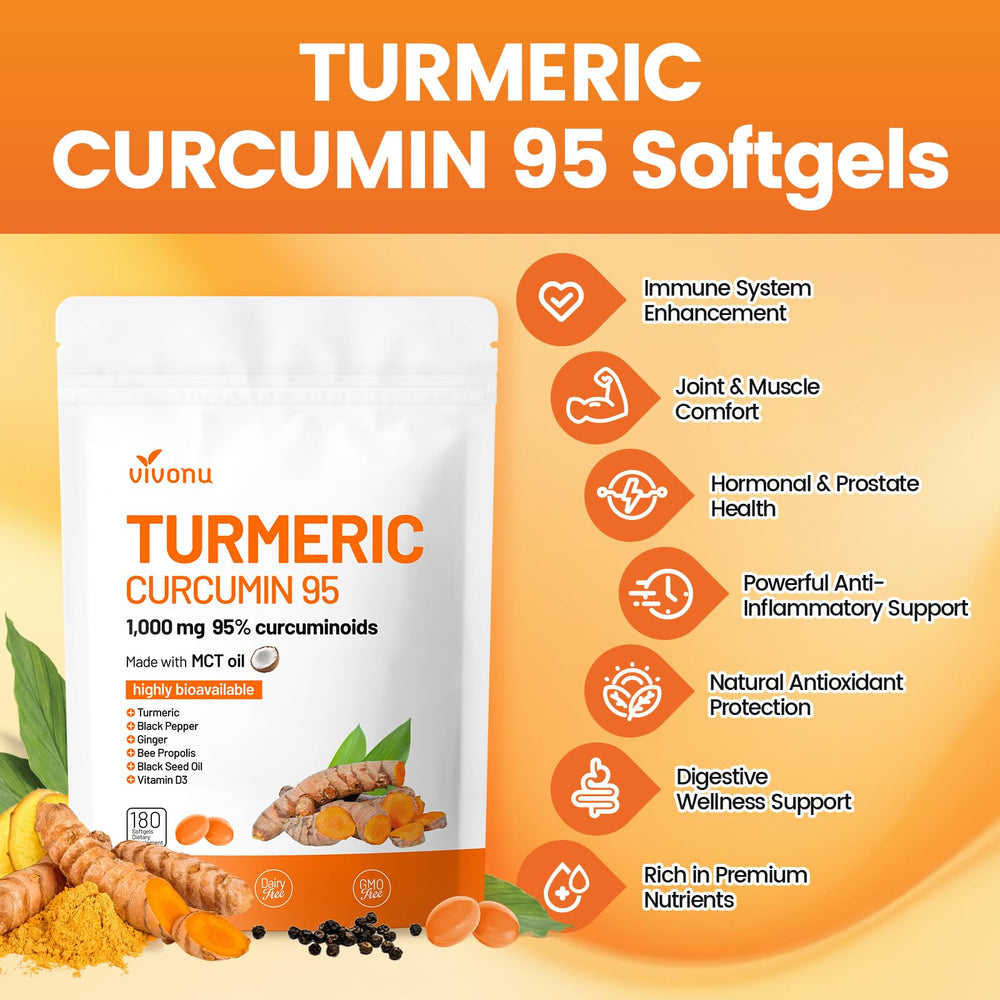 Close-up of turmeric extract with 95% curcuminoids