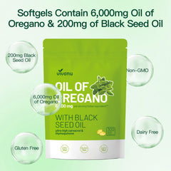 Oregano oil capsules with black seed oil blend