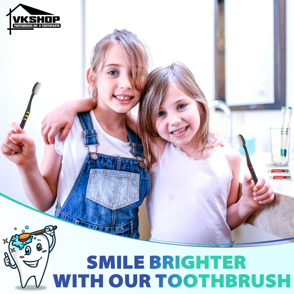 Adult-size toothbrush head with medium bristles