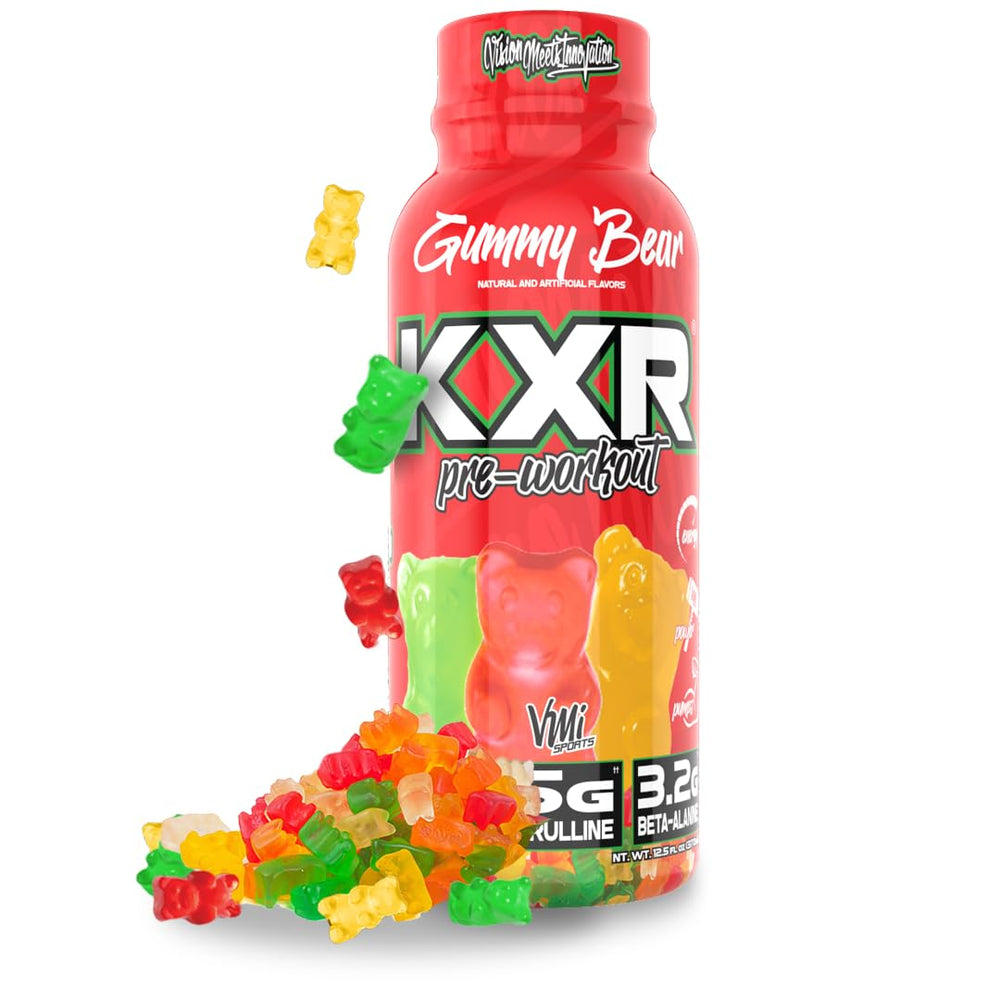 VMI Sports KXR bottle being poured shows high caffeine for intense sessions