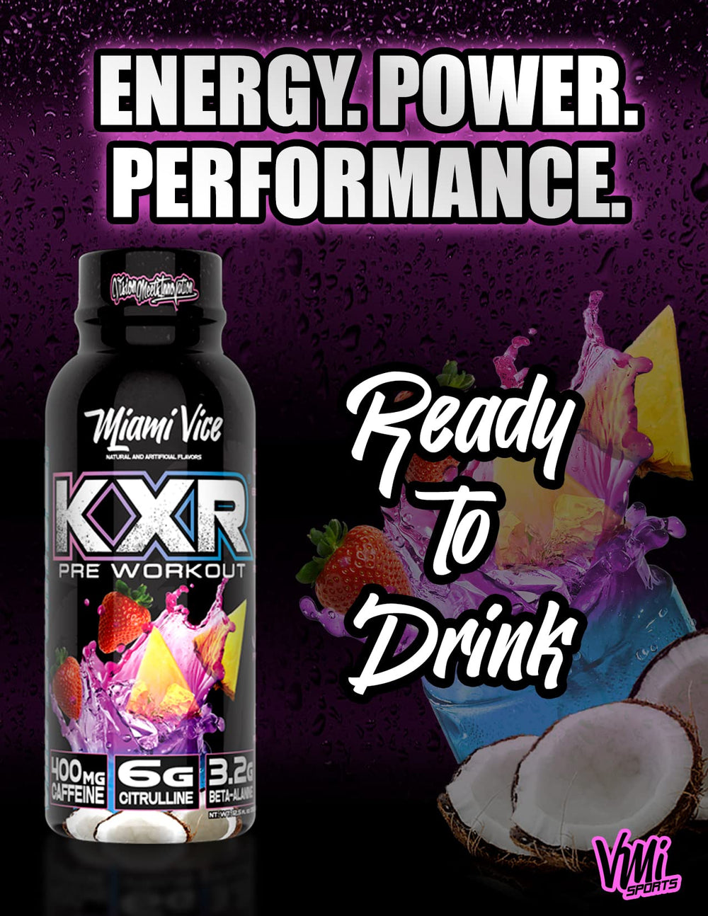 VMI Sports KXR citrulline-pump detail emphasizing vascular pumps during workouts.