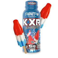 VMI Sports KXR Patriot Pop bottle pouring to illustrate convenient ready-to-drink use.