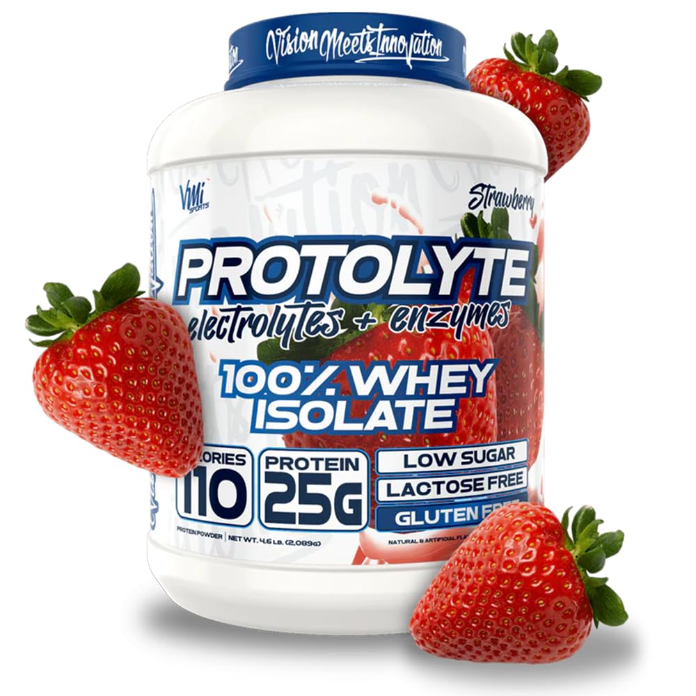 VMI ProtoLyte strawberry bottle showing lean muscle support benefits