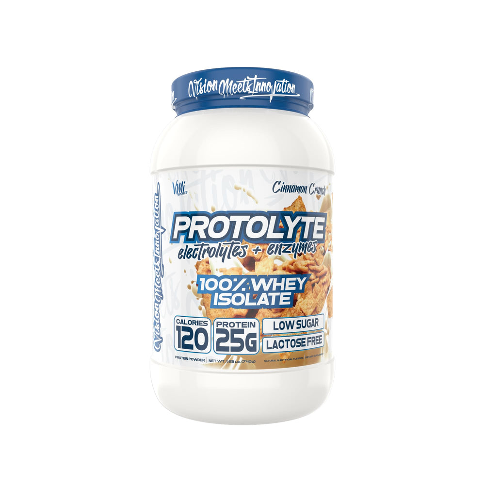 ProtoLyte bottle pour shot shows fast-digesting formula with digestive enzymes.