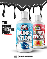 VMI Sports Pump N Flow ingredients chart emphasizing glycerol and citrulline for pumps