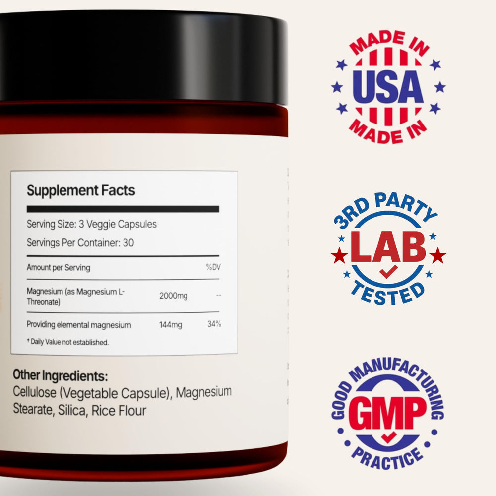 Vocks Magnesium L-Threonate bottle side view