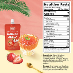 VOLO VERO Konjac Jelly Drinkable Strawberry 10-pack back with nutrition label