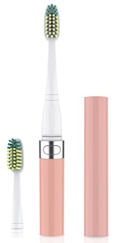 Close-up of Go 1 Series toothbrush head in pink