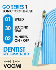 Side view of the Voom Sonic Go 1 Series Travel Electric Toothbrush