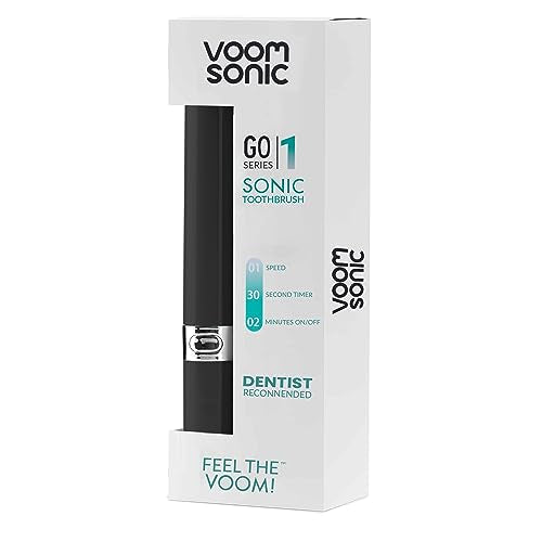 Close-up of Go 1 Series travel toothbrush head in black