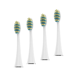 White Voom Sonic Pro 7 replacement brush heads in 4-pack with soft Dupont nylon bristles