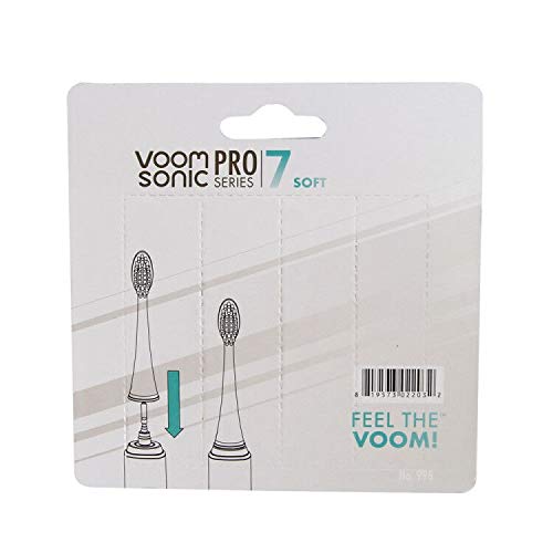Detail view of white Pro 7 replacement brush heads' bristles