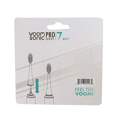 Detail view of white Pro 7 replacement brush heads' bristles