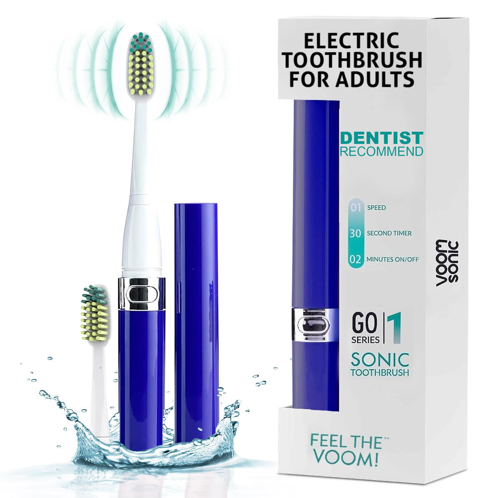 Voom Sonic Go 1 Series Travel Electric Toothbrush Royal Blue front view