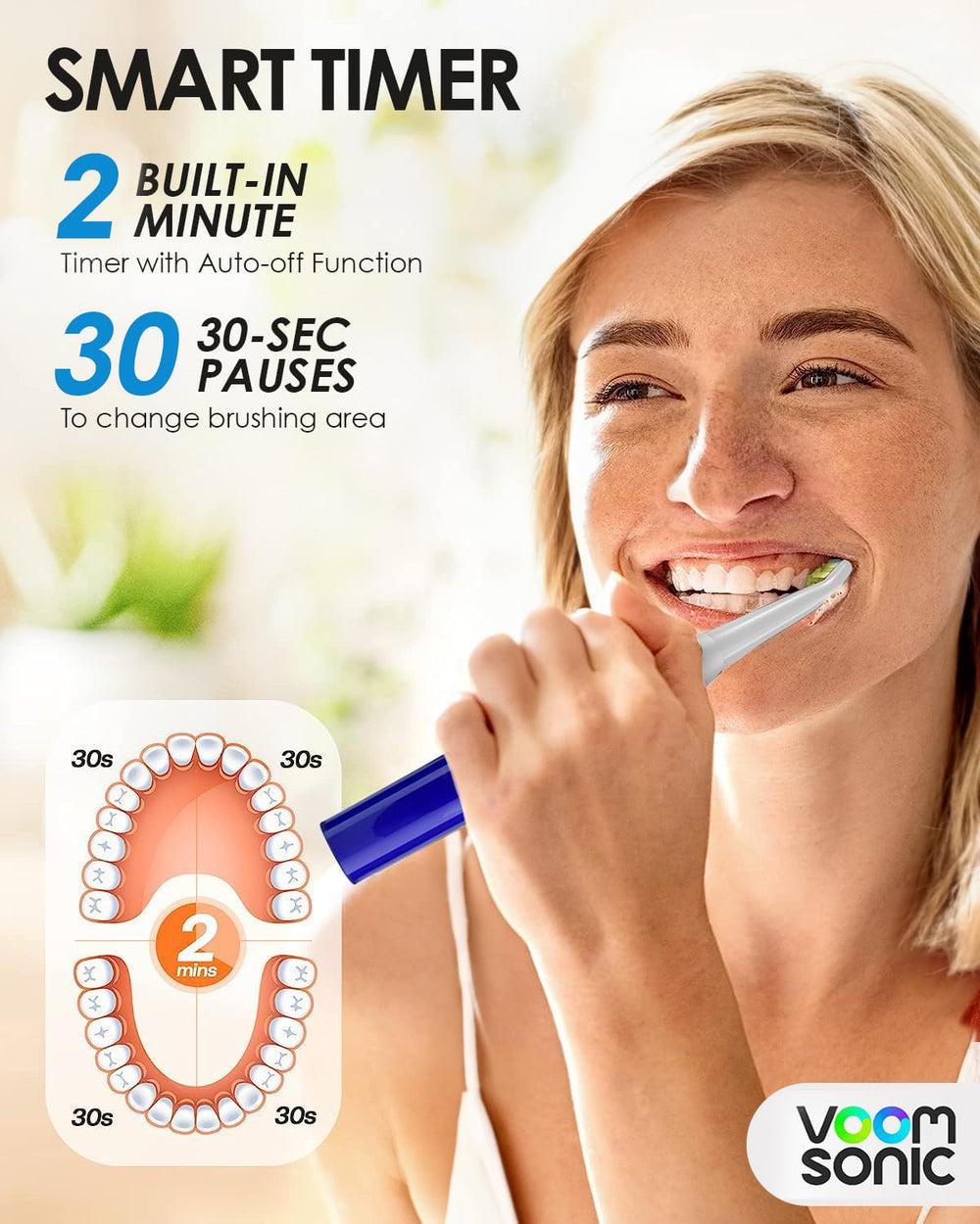 Compact 6.5 inch travel toothbrush design in royal blue